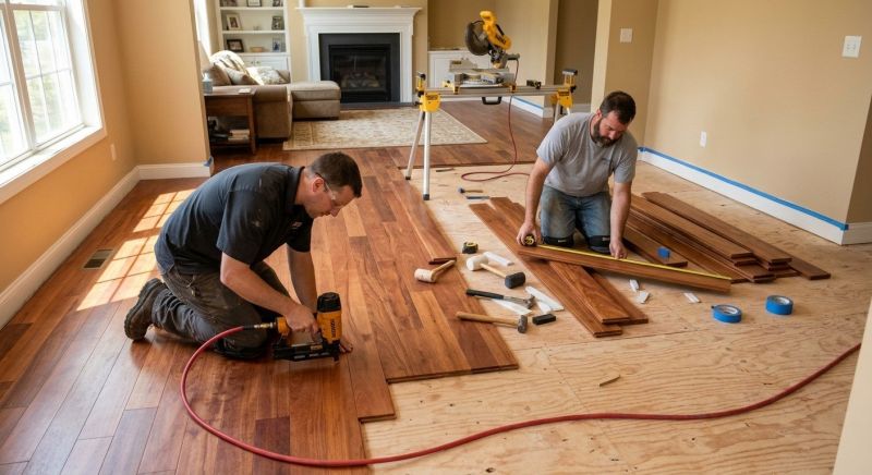 Cherry Floor Installation in Cape Elizabeth, ME