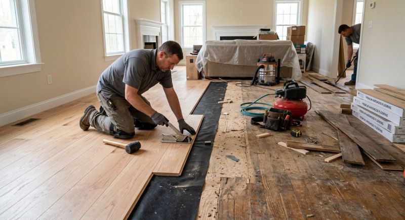Finished Floor Installation in Portland, ME