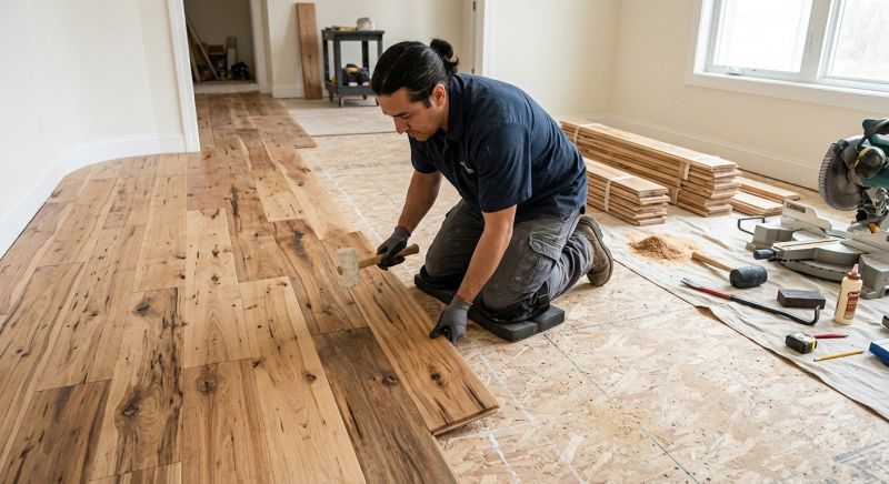 Hickory Floor Installation in Portland, ME