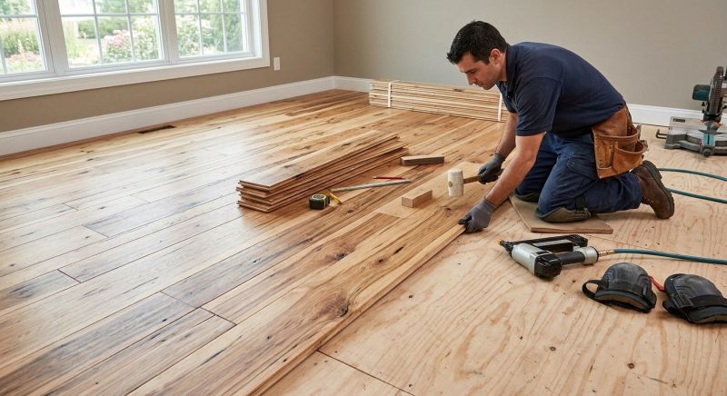 Hickory Floor Installation in Portland, ME