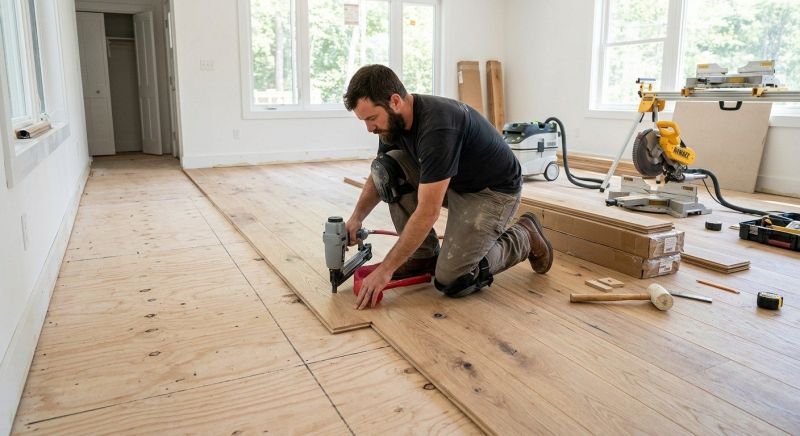 Oak Floor Installation in Steep Falls, ME