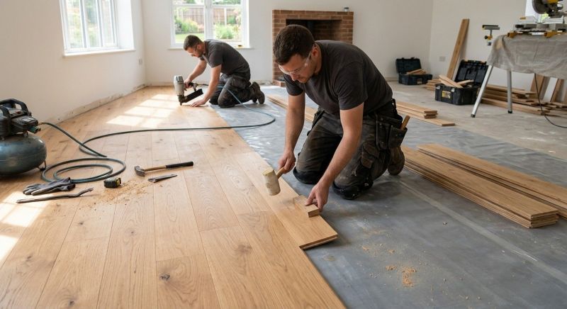 Oak Floor Installation in Waterboro, ME