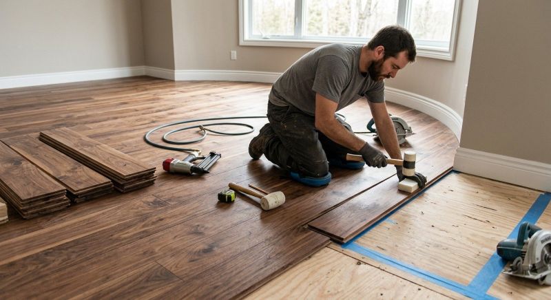 Walnut Flooring Installation in Portland, ME