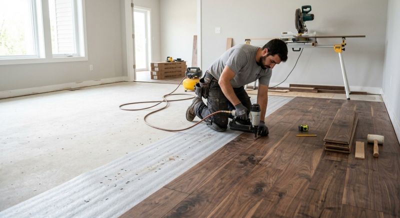Walnut Flooring Installation in Portland, ME